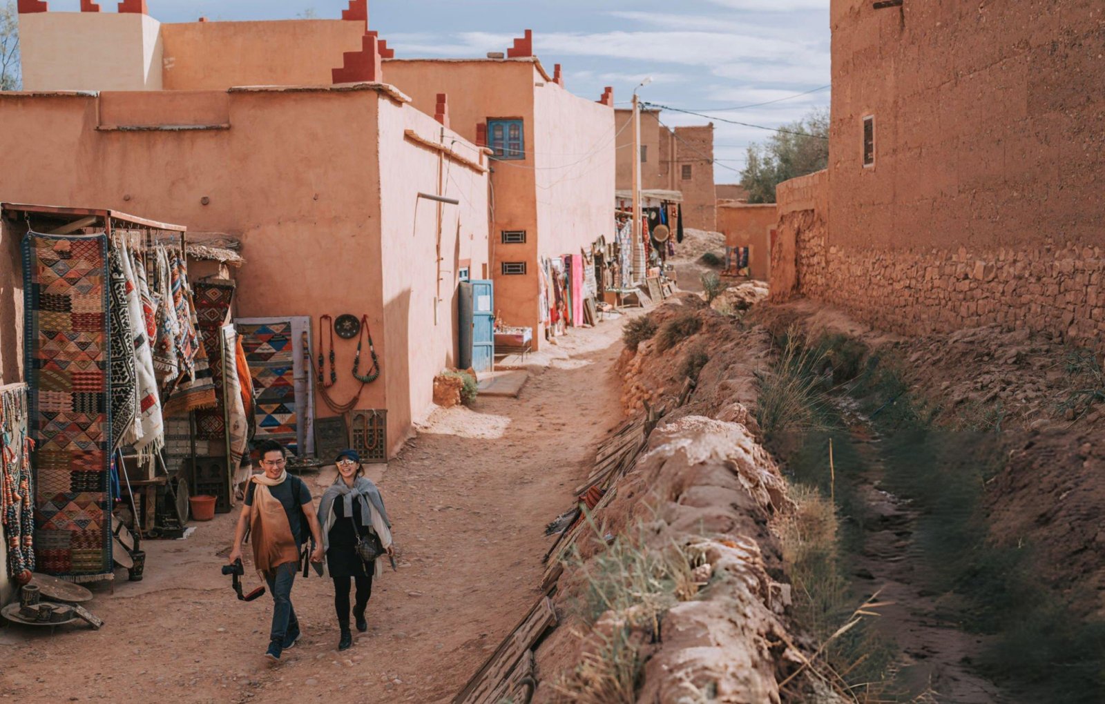 Couple honeymoon in Morocco riad and medina